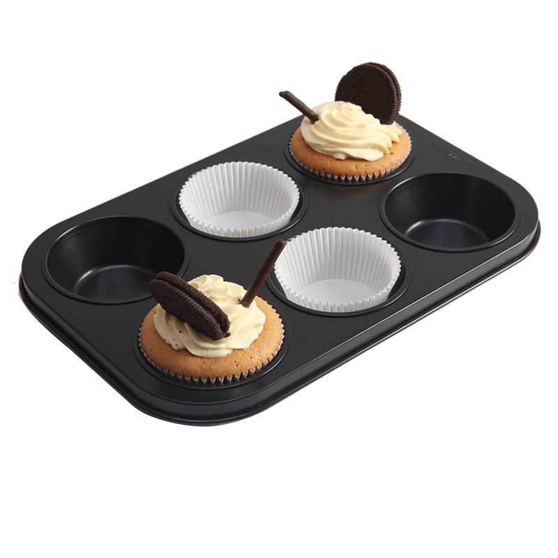 学厨 CHEFMADE 蛋糕模具 6连杯不粘玛芬蛋糕烘焙模具 蛋挞模面包烤盘烤箱用 厨房工具 WK9711