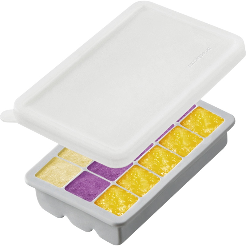 babycare婴儿硅胶辅食盒 15宫格分格冷冻冷藏保鲜储存便携宝宝辅食分装 安伯灰