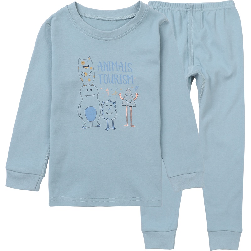 儿童内衣套装男童致密精梳棉柔软舒适纯棉秋衣秋裤套装儿童低圆领内衣套装