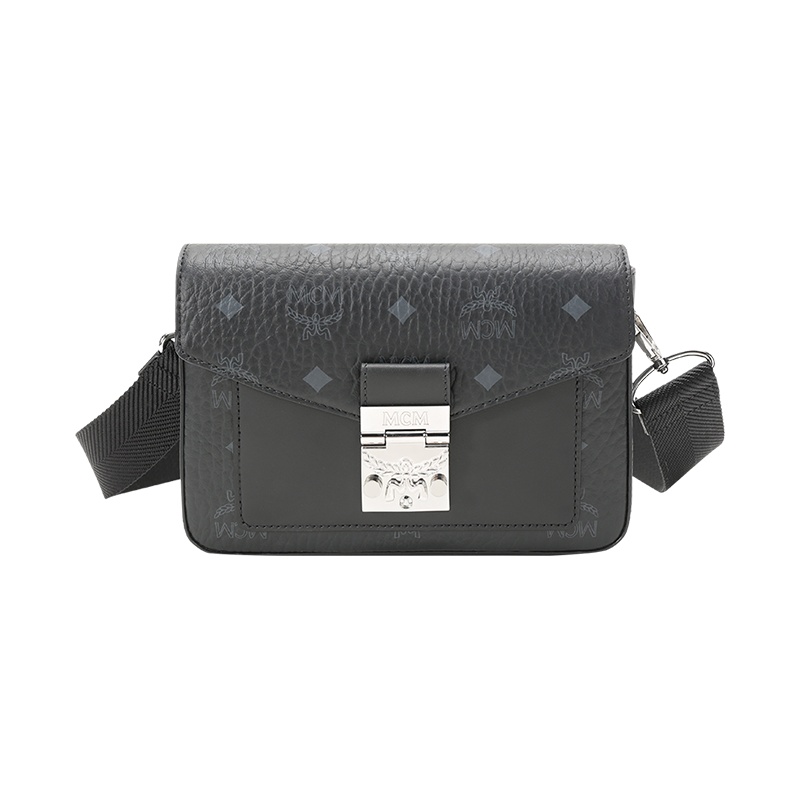 MCM 男女中性 涂层帆布配皮Millie Visetos胸包单肩斜挎包腰包小号 MMRBSME03