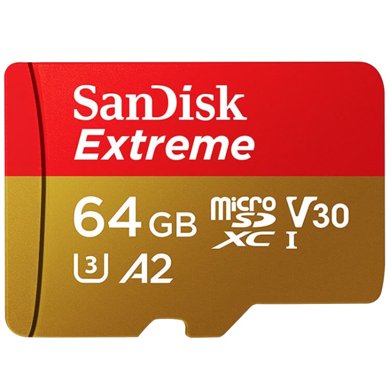 闪迪(Sandisk)64GB TF卡 读160MB/s写60MB/s V30 U3 A2支持4K拍摄 手机内存存储卡