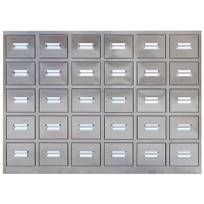 创世人 办公家具不锈钢操作台调剂台中药柜药草柜药厨柜草药柜30斗