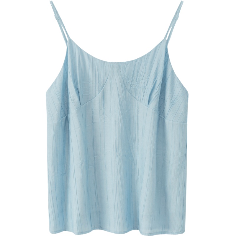 OtherMix辣妹褶皱吊带背心女2021年夏季新款露背小众无袖外穿上衣