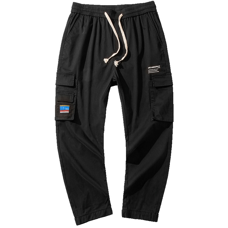 No1dara19新款韩版裤子男潮流直筒宽松纯色裤休闲九分学生工装裤