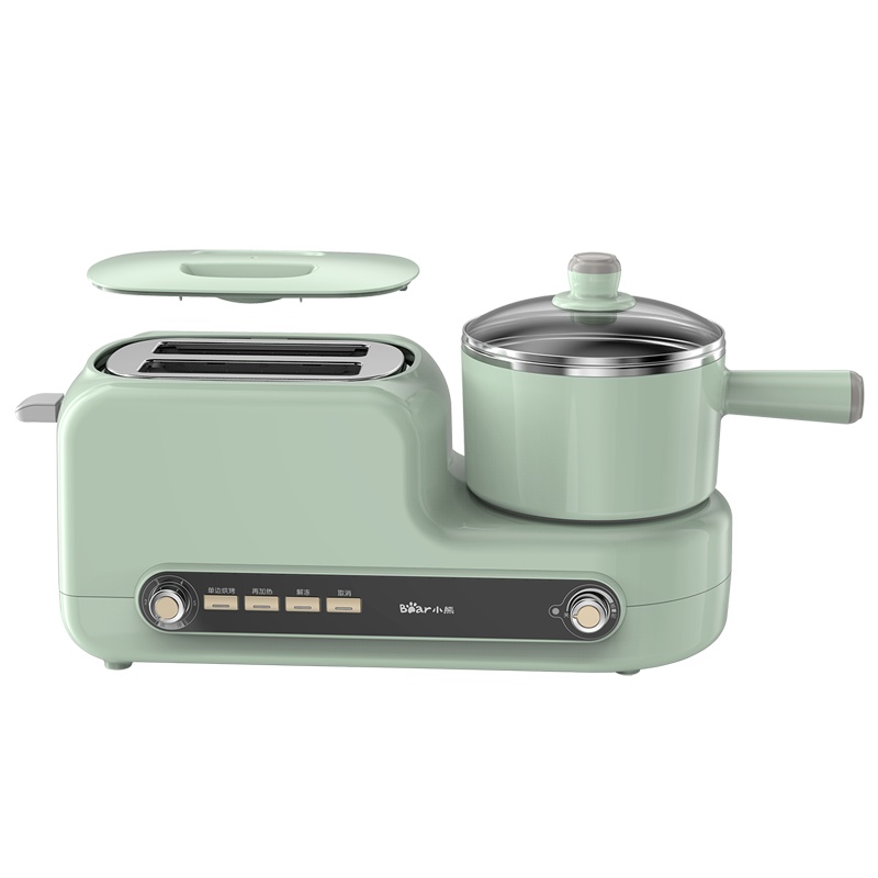 小熊(Bear)多士炉 DSL-A02H3 家用多功能三合一早餐机烤面包烤吐司煎蛋煮面电热锅网红三明治机苏宁自营