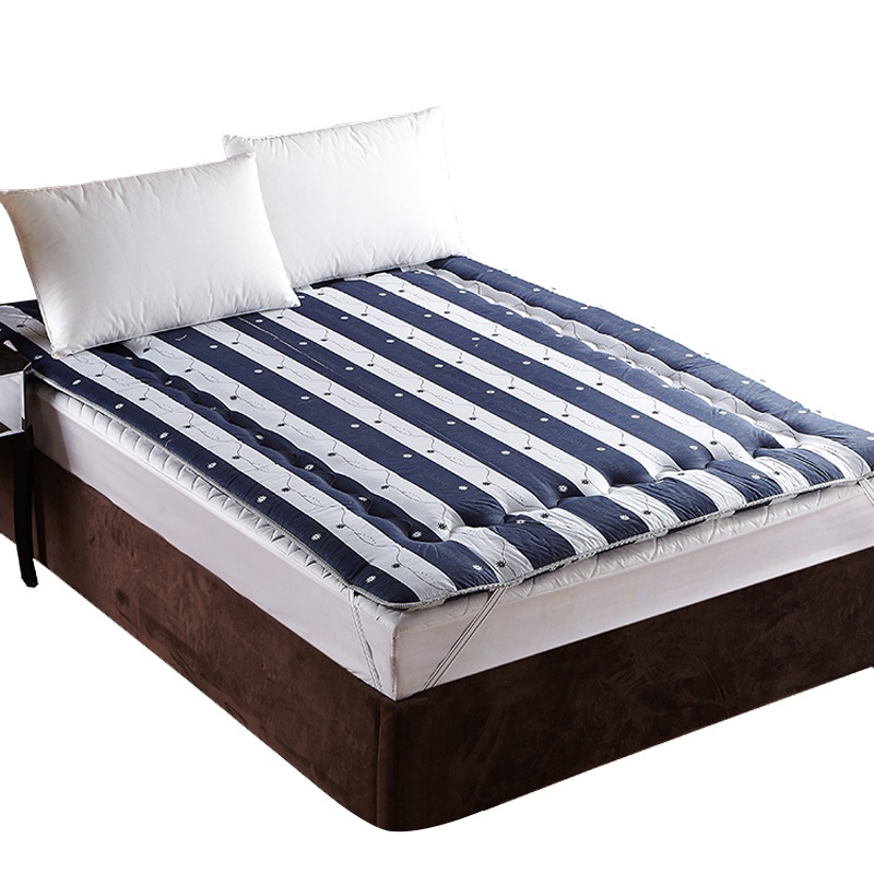 南极人NanJiren 床垫 印花床垫加厚榻榻米褥子垫子深蓝条纹