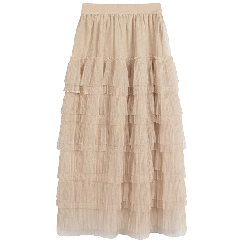 上新拉夏贝尔Puella秋冬新款时尚显瘦高腰雪纺网纱蛋糕裙女20012720