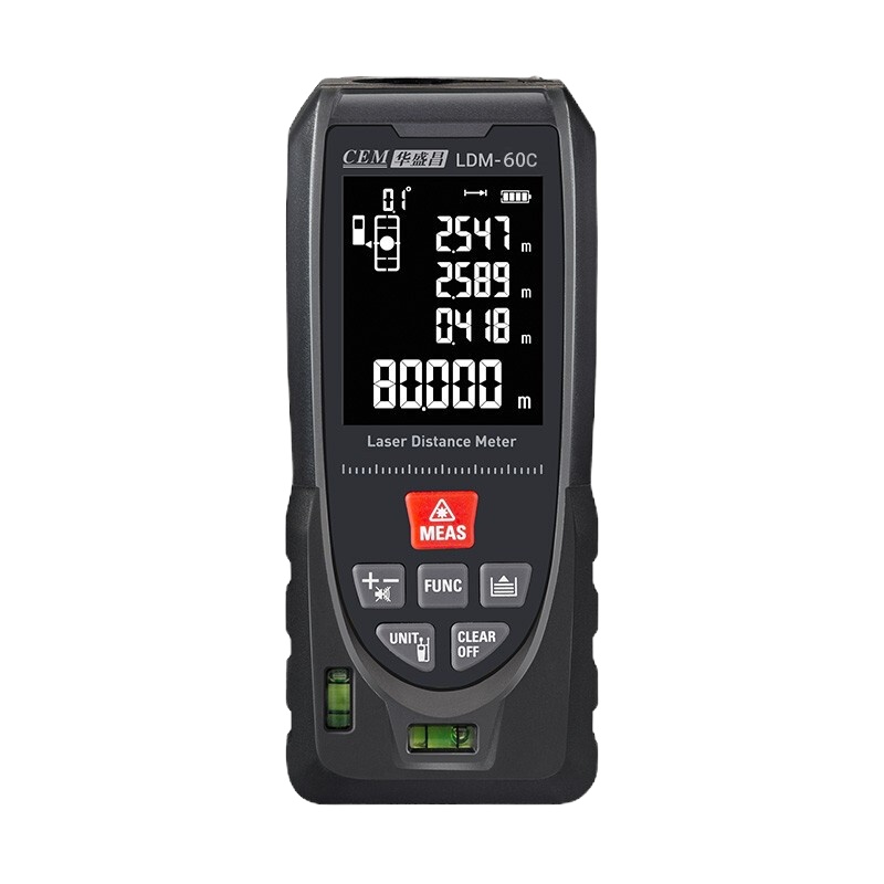 CEM华盛昌高精度双水平语音播报USB充电红外线激光激光测距仪LDM-40C 40米60米80米120米系列