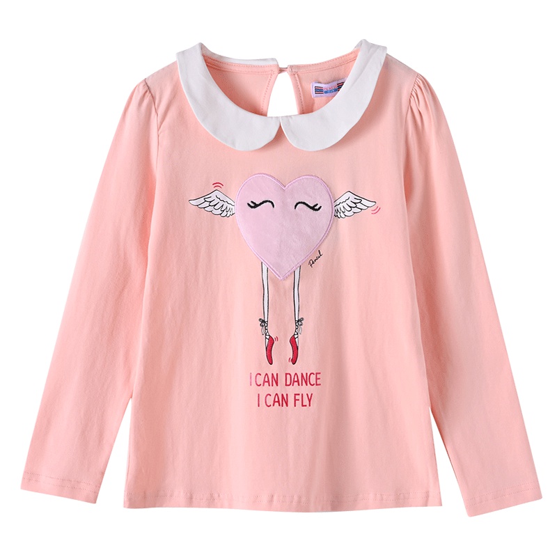 铅笔俱乐部童装2019秋冬新款女童长袖T恤中大童上衣儿童娃娃领T恤