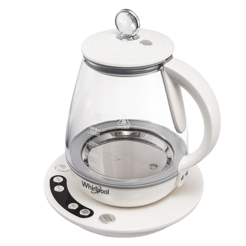 惠而浦(Whirlpool)养生壶WEK-CB181M 高硼硅玻璃按键式全自动加厚玻璃 1.8L精致外观高端养生壶