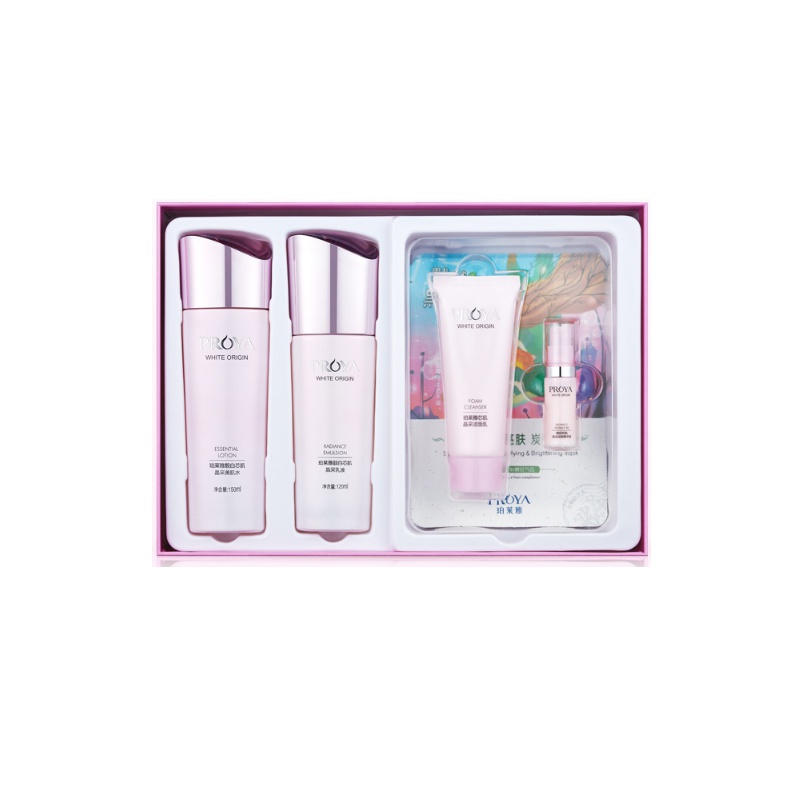 珀莱雅靓白芯肌璀璨星光套盒-唐嫣版(水150ml+乳120ml+洁面60g+精华8ml+2片面膜)补水保湿提亮肤色