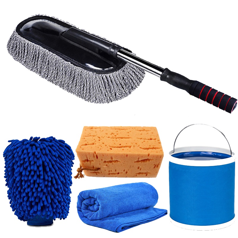 传枫 洗车拖把洗车套装工具洗车用品蜡拖毛巾海绵水桶手套汽车刷子擦车拖把除尘车掸子