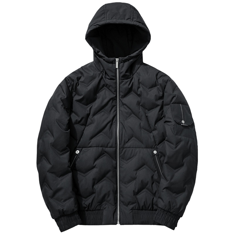 千纸鹤羽绒服男2019冬季新款时尚休闲连帽保暖工装外套男装60173