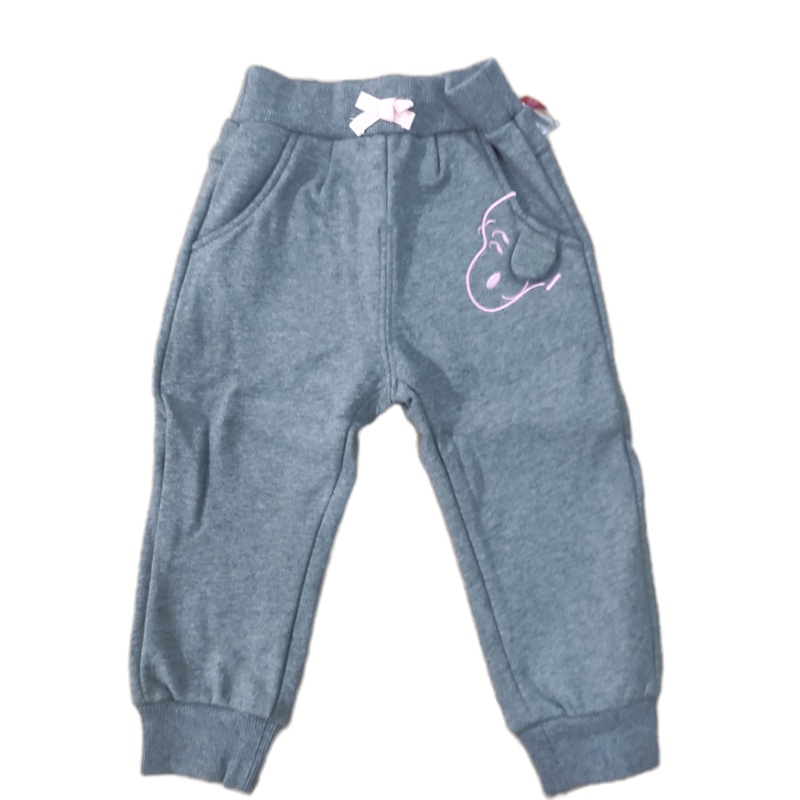 史努比(SNOOPY)女童加绒长裤休闲裤子灰色90-130