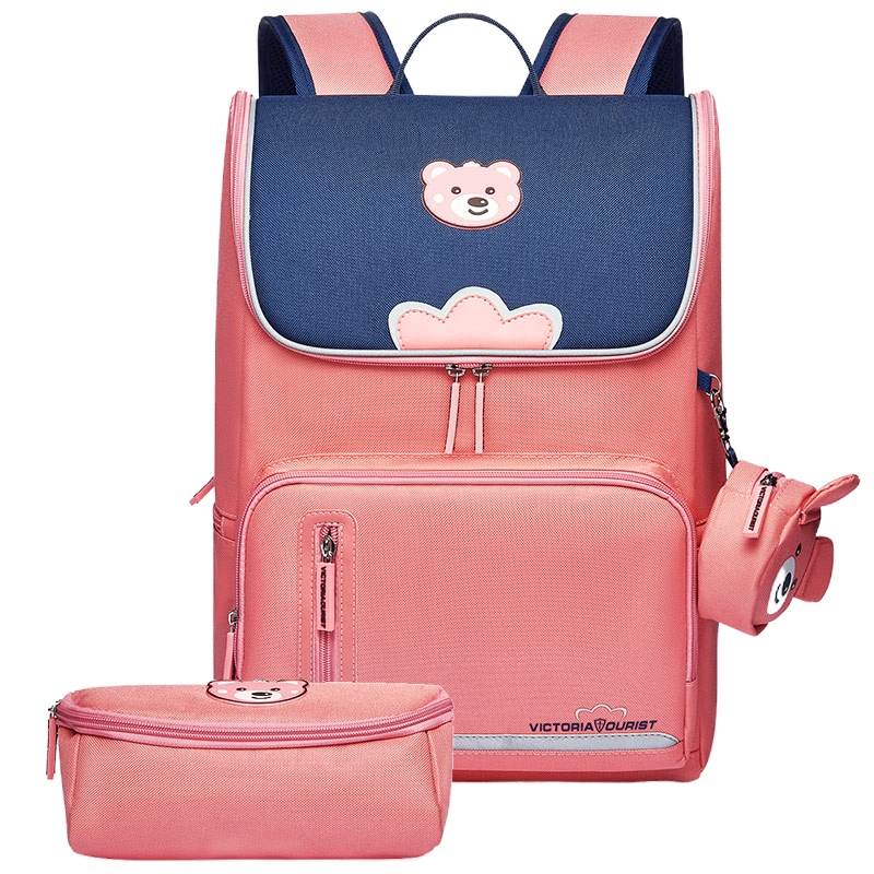 维多利亚旅行者(VICTORIATOURIST)小熊款书包三件套(主包+笔袋+零钱袋)S8031 单套装