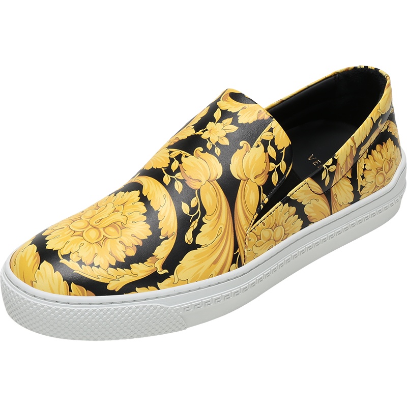 VERSACE 范思哲 款 男士 皮革休闲平底鞋懒人鞋 DSU8243 DV32G