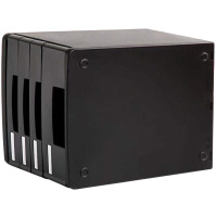 得力(deli) 4层 桌面文件柜 A4拉手资料收纳柜 带索引标签 办公用品 黑色9772