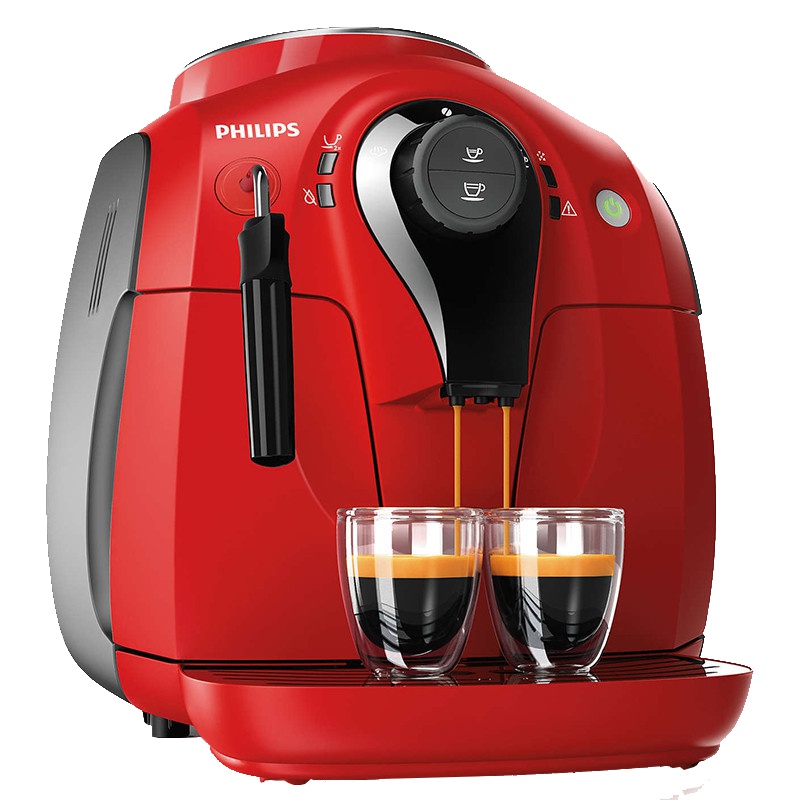 飞利浦HD8854/15进口全自动滴漏式浓缩咖啡机机身不锈钢带有集成式储奶容器 红色HD8651