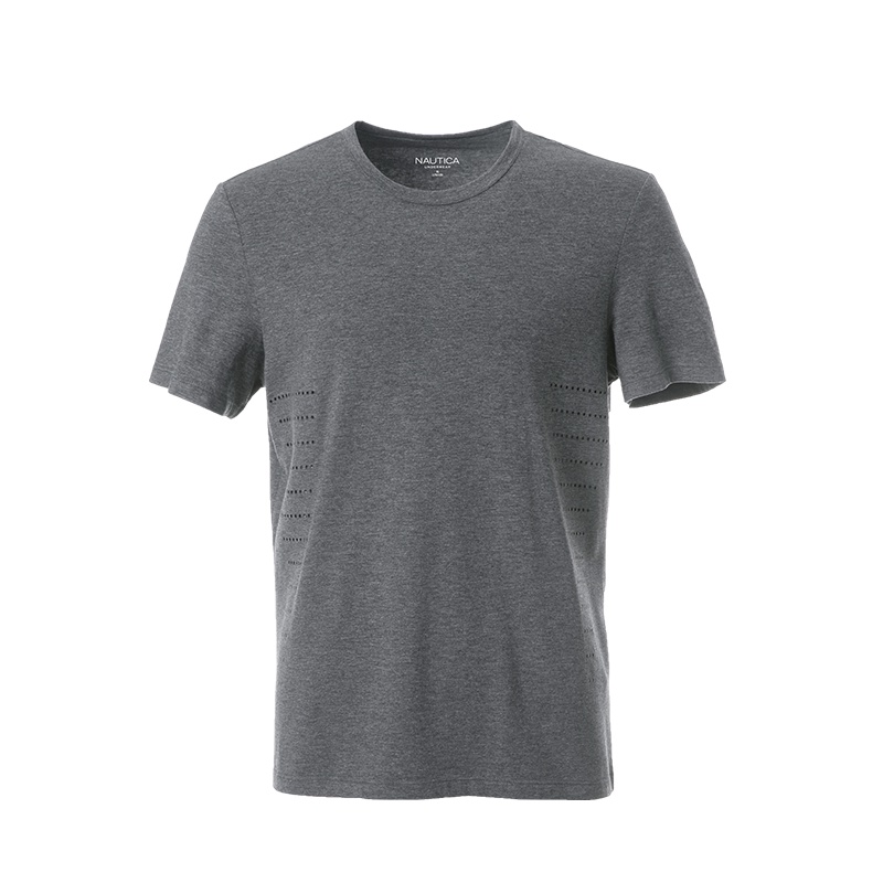 诺帝卡/Nautica男士夏季新款棉莫圆领短袖上衣