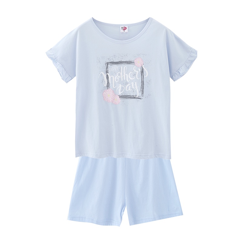 都市丽人休闲圆领棉质修身内衣家居服套装女士睡衣夏1H9216