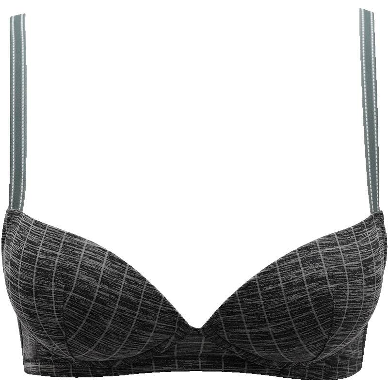 歌瑞尔时尚可爱格纹小胸聚拢内衣性感无钢圈少女文胸罩180739A