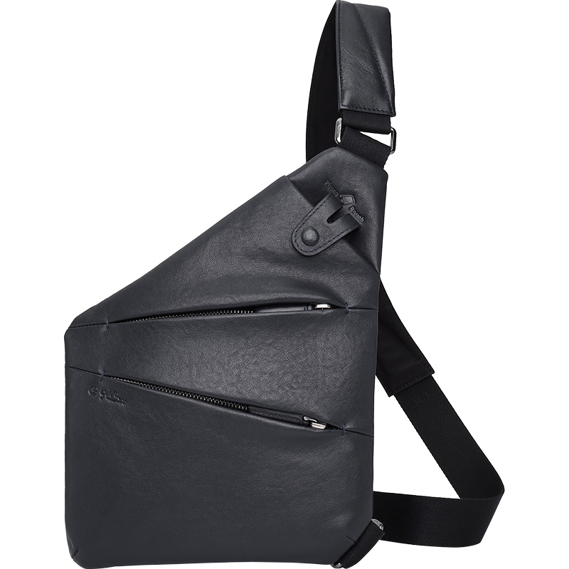 金利来男士胸包真皮胸包男潮牌时尚休闲单肩包斜跨胸前包