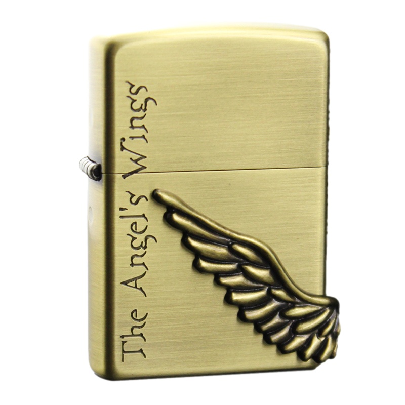 美国ZIPPO打火机 芝宝 纯铜天使之翼 黑冰幸运翅膀 爱情守护天使 天使翅膀 男士礼品