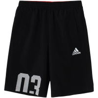【自营】adidas阿迪达斯男童运动短裤休闲运动服CX3486 110 CX3486黑+白