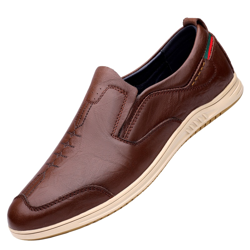 Rock Fairwhale洛克华菲男鞋冬季商务休闲鞋真皮豆豆鞋懒人驾车皮鞋软皮软底一脚蹬