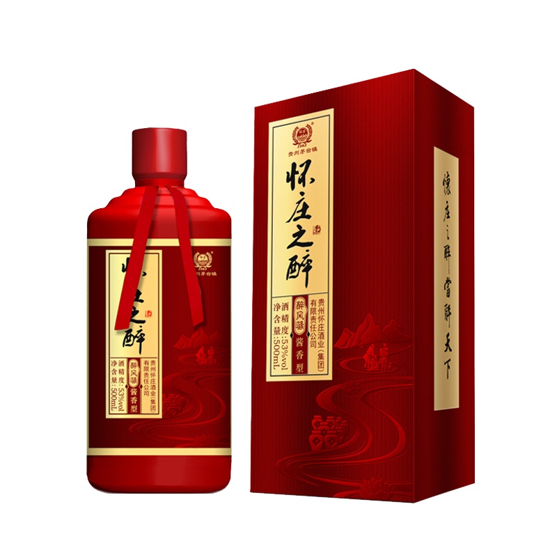 [贵州老字号]怀庄之醉(醉风捎红色)茅台镇53度酱香型白酒500ml