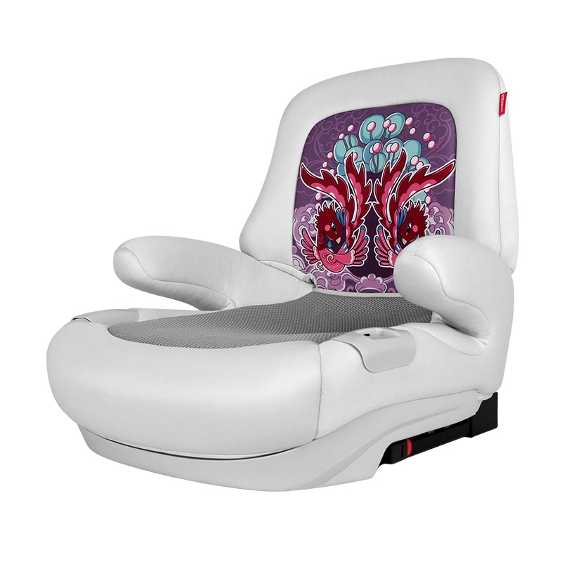 路途乐 儿童安全座椅增高垫3-12岁宝宝汽车用便携简易车载坐垫通用 凤凰图案