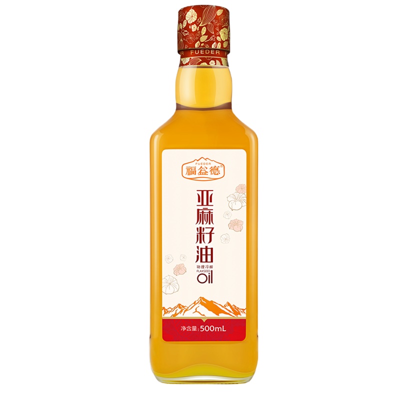 福益德 亚麻籽油一级冷榨食用油500mL