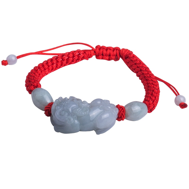 梦克拉 翡翠貔貅手链 晨曦遇晓 翡翠路路通貔貅手串红绳可调节长度
