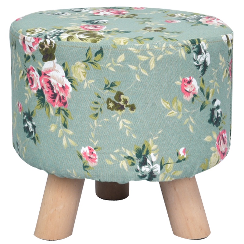 弘拜 放心购布艺小圆凳 儿童小凳子换鞋凳布艺 家用网红换鞋凳创意布艺矮凳客厅实木沙发凳圆凳成人小板凳