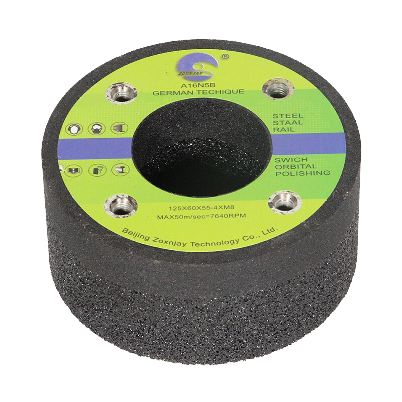ZOXNJAY 钢轨打磨轮 道岔钢轨打磨砂轮钢轨磨头125*60*55-4*M8 12个