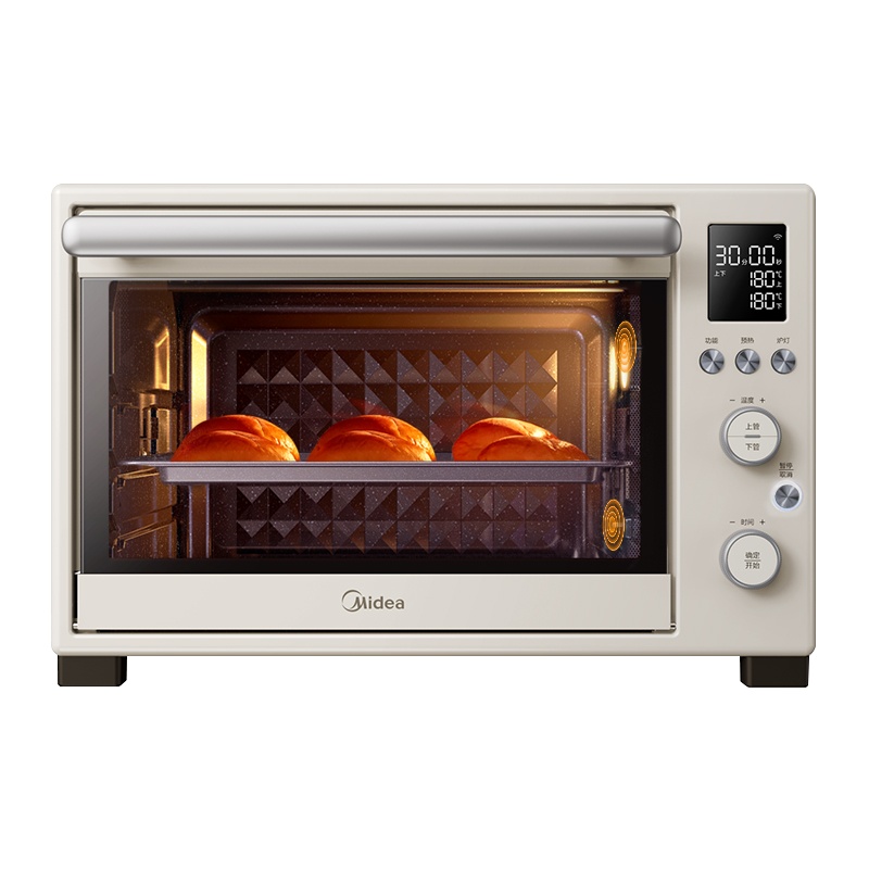 美的(Midea)YU见烤箱家用多功能电烤箱 家用大容量 搪瓷内胆 智能家电 热风烘烤 PT3530W(35L搪瓷内胆)