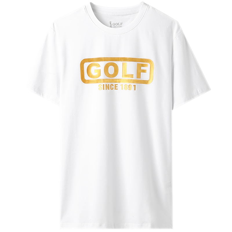 GOLF/高尔夫男士打底衫2019新款圆领LOGO印花休闲修身纯棉短袖t恤