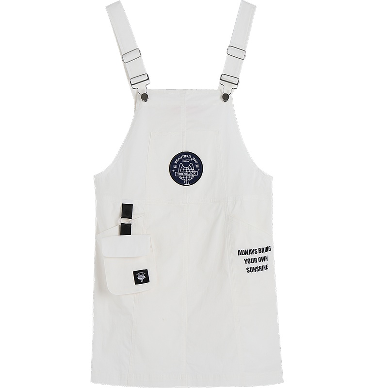 a02商场同款潮流徽章印花连衣裙个性挂包背带裙女D1U5A0601DR