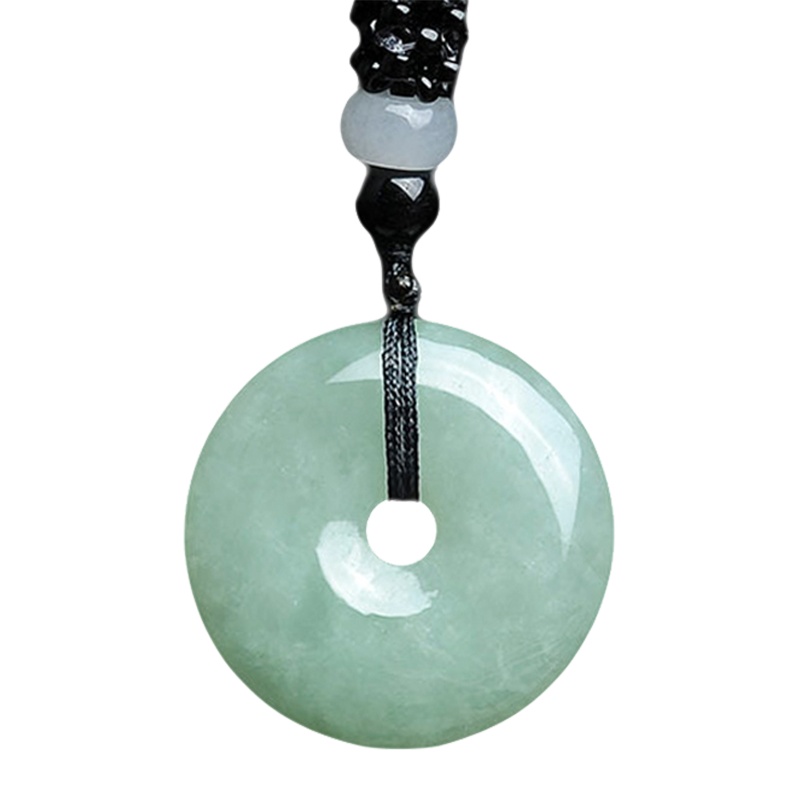 帛兰梓韵 天然翡翠平安扣吊坠浅绿色油青糯种A货玉石吊坠缅甸翡翠男女款平安扣玉坠