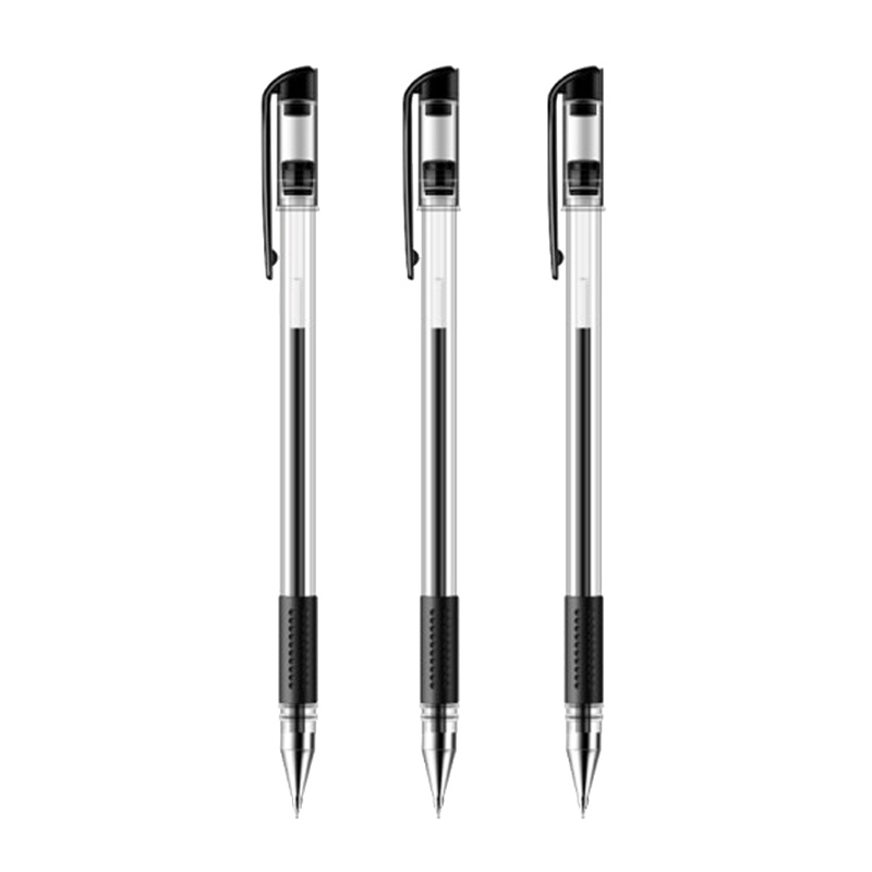 得力34567 0.5mm办公中性笔 水笔签字笔 12支/盒 黑色