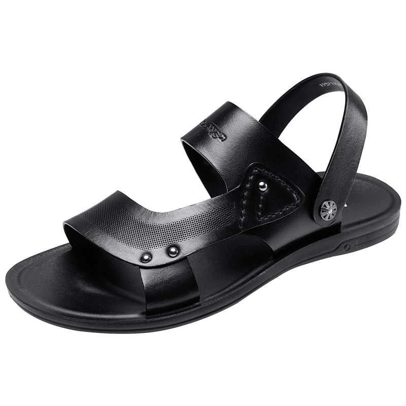 奥康夏季休闲潮流真皮沙滩鞋软底拖鞋两用男凉鞋