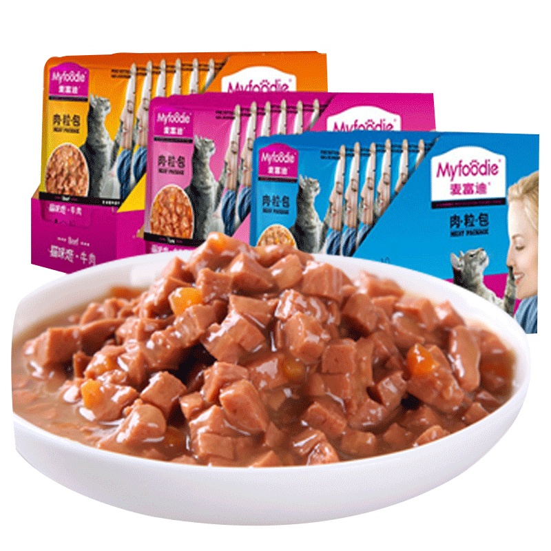 麦富迪猫咪恋海洋鱼85g*12包猫咪零食增肥猫咪恋肉粒包小零食猫罐头猫粮妙鲜猫湿粮12包