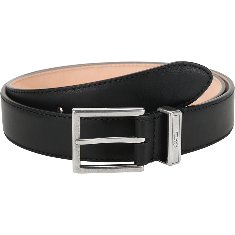 亚历山大·麦昆 ALEXANDER MCQUEEN 男士 牛皮革针扣式皮带腰带625540 1XI0Y