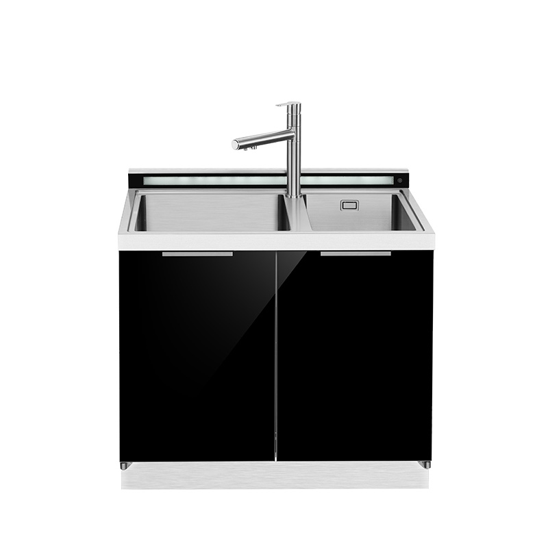 火星人(marssenger)C2集成水槽多功能水龙头40L超大双槽体水槽 64L超大储物柜