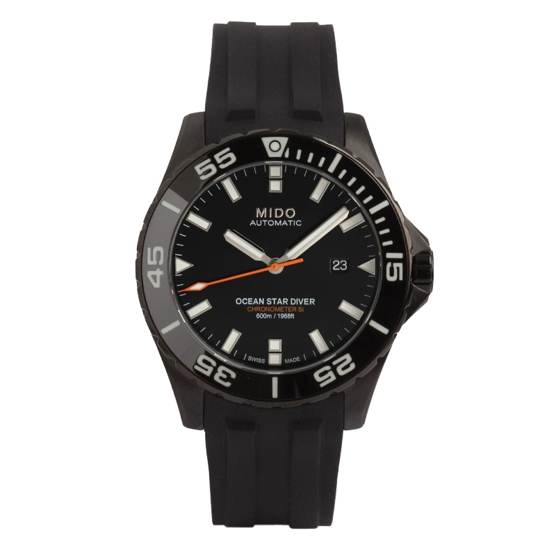 美度(MIDO)瑞士手表 领航者系列自动机械黑盘橡胶带男士潜水表M026.608.37.051.00