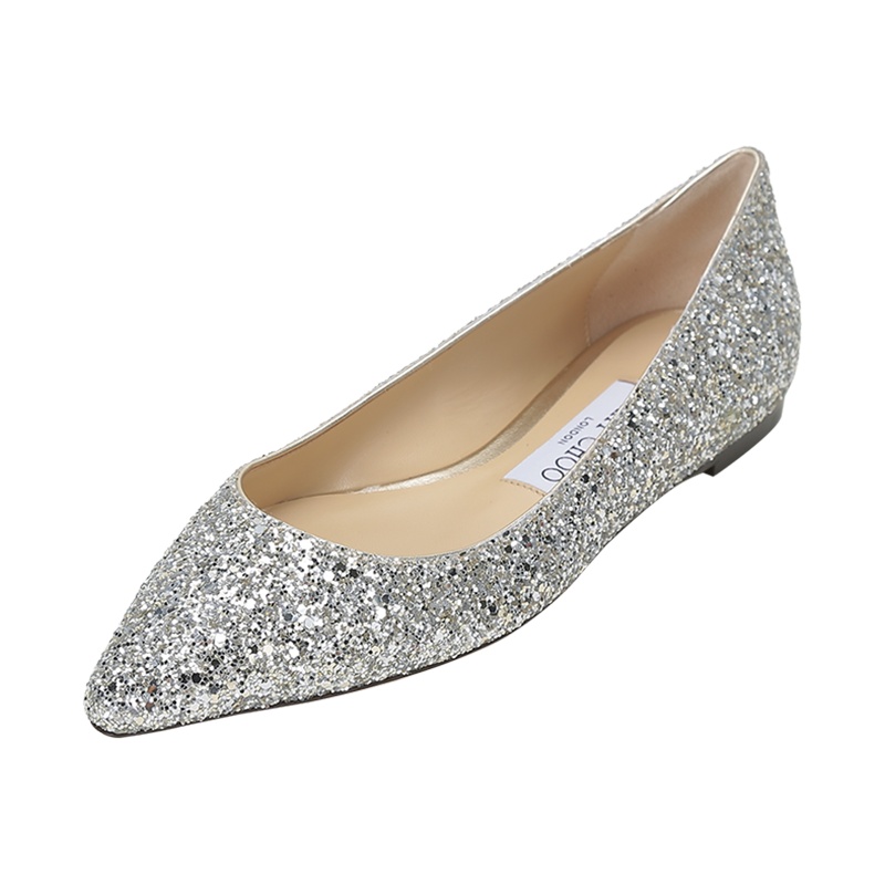 JIMMY CHOO周仰杰 女士 闪光面料尖头平底鞋ROMY FLAT CGF 194