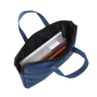 正彩1436递乐 商务公文包手提电脑包双层文件袋牛津布事务包多功能会议包档案收纳袋 蓝色