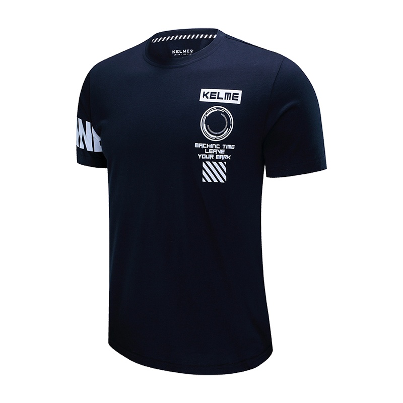 Kelme/卡尔美 圆领夏季新款男士运动T恤棉透气印花短袖休闲
