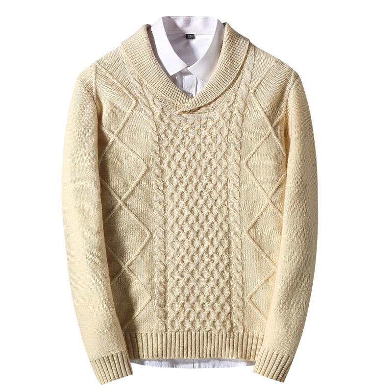 恒源祥男士纯羊毛衫秋冬款男毛衣青年外穿毛线衣