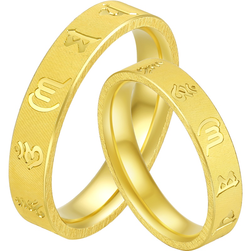 周大生黄金饰品黄金戒指男正品新款足金情侣对戒送礼结婚金戒指女